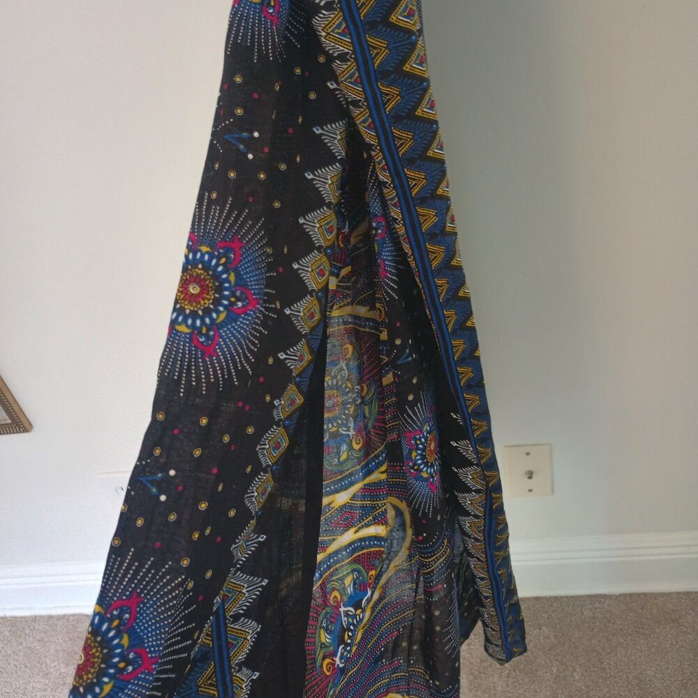 Thai Yoga Split Wide Leg Flowy Bohemian Hippie Harem Festival Pilate Beach Pants - Picture 6 of 6